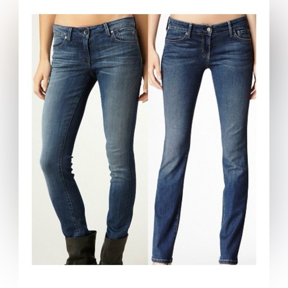 Anthropologie Level 99 Lily Skinny Straight blue pants - Picture 1 of 6